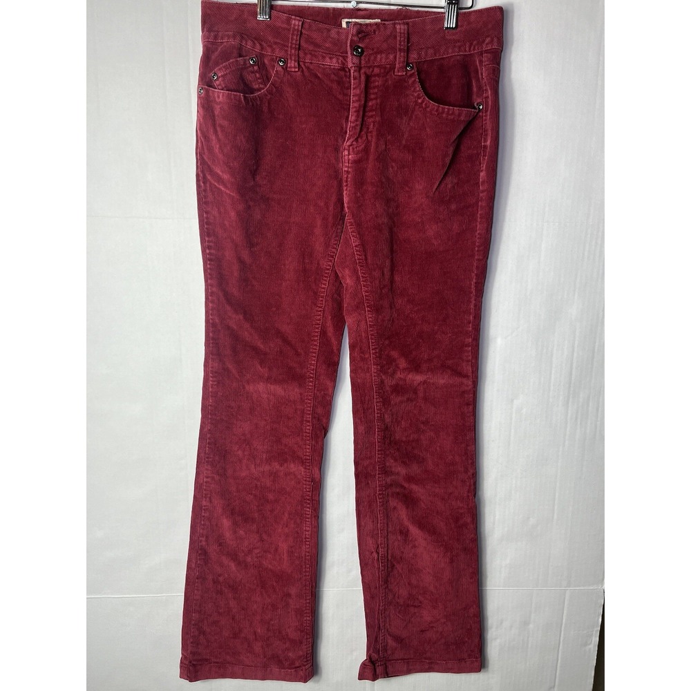 Faded Glory Stretch Women's Red Corduroy Straight Leg 5-Pocket Pants Size 6